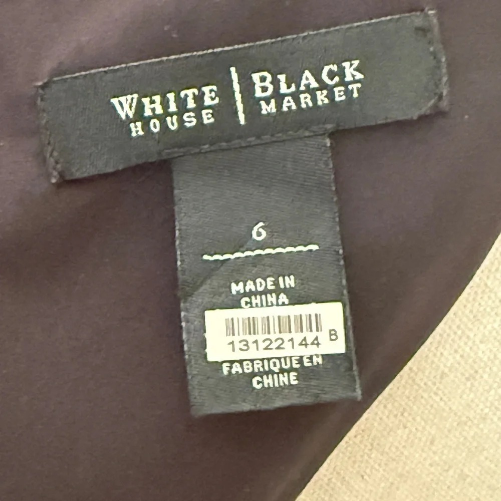 White House Black Market Black Dress Sheer Long Pleated Sleeve Women's 6